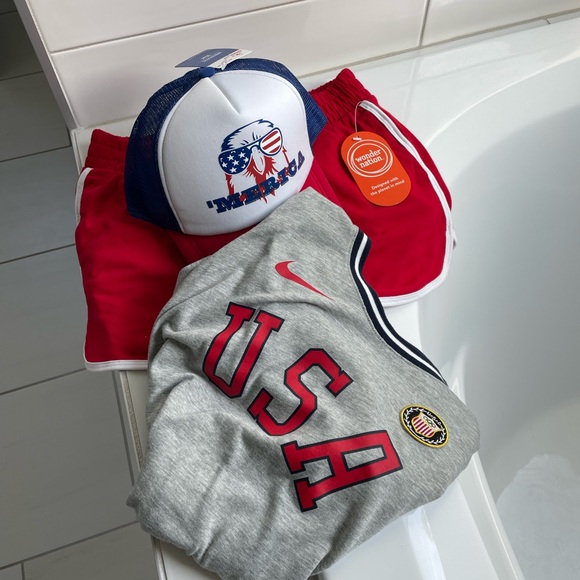 🇺🇸🌎✌️♥️🌈Mom Vibes Memorial 4th July Outfit Wonder Nation Celebrate USA 🇺🇸 - Picture 1 of 6